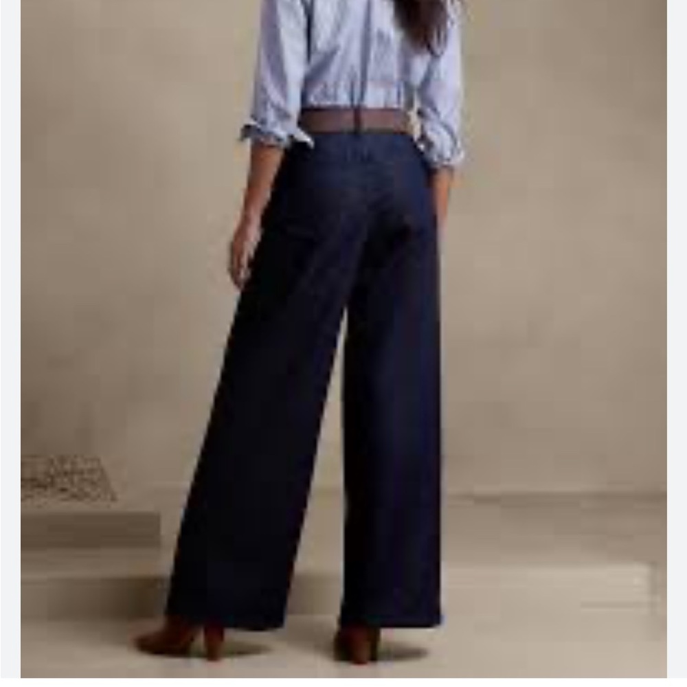 Banana Republic Wide Leg Jeans Women’ S 28 / 6R Dark Wash High Rise Denim Pants